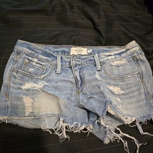 Abercrombie & Fitch Blue Jean Shorts Distressed Style